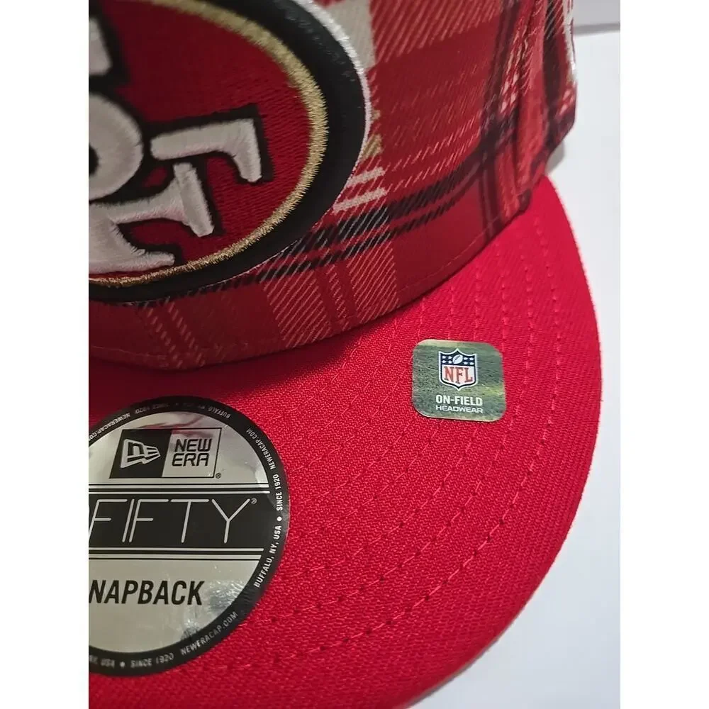 San Francisco 49ers NFL team snapback hat NEW Flannel Red - Picture 3 of 9